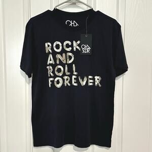Chaser women’s cotton jerseyshort sleeve tea rock and roll forever size S